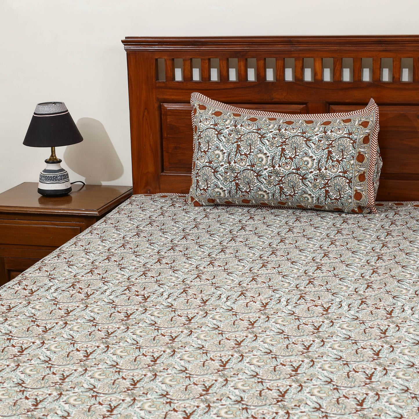 Buy Pure Cotton Single Sanganeri Print Bed Sheet