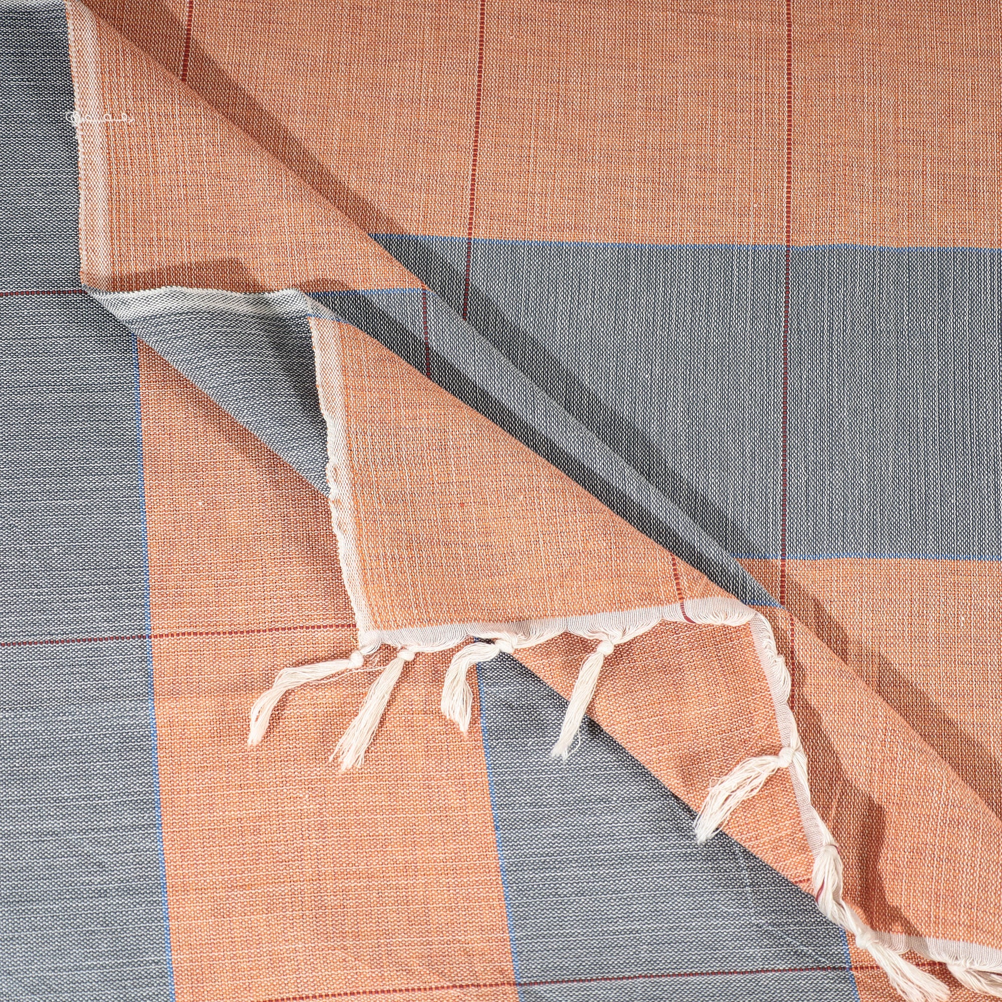 Multicolor - Pure Handloom Cotton Double Bed Cover (108 x 90 in)