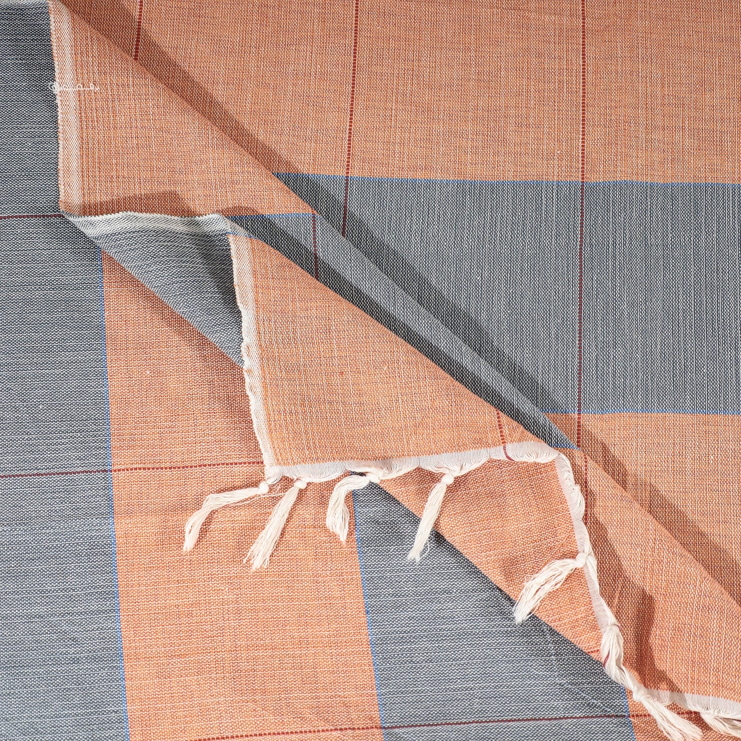 Multicolor - Pure Handloom Cotton Double Bed Cover (108 x 90 in)