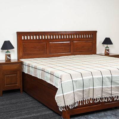 Multicolor - pure handloom double cotton bed sheet (93 x 90