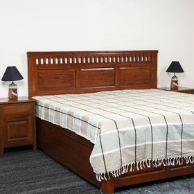 Multicolor - pure handloom double cotton bed sheet (93 x 90