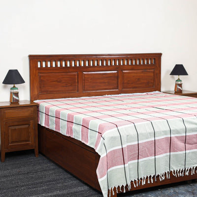 Multicolor - pure handloom double cotton bed sheet (93 x 90