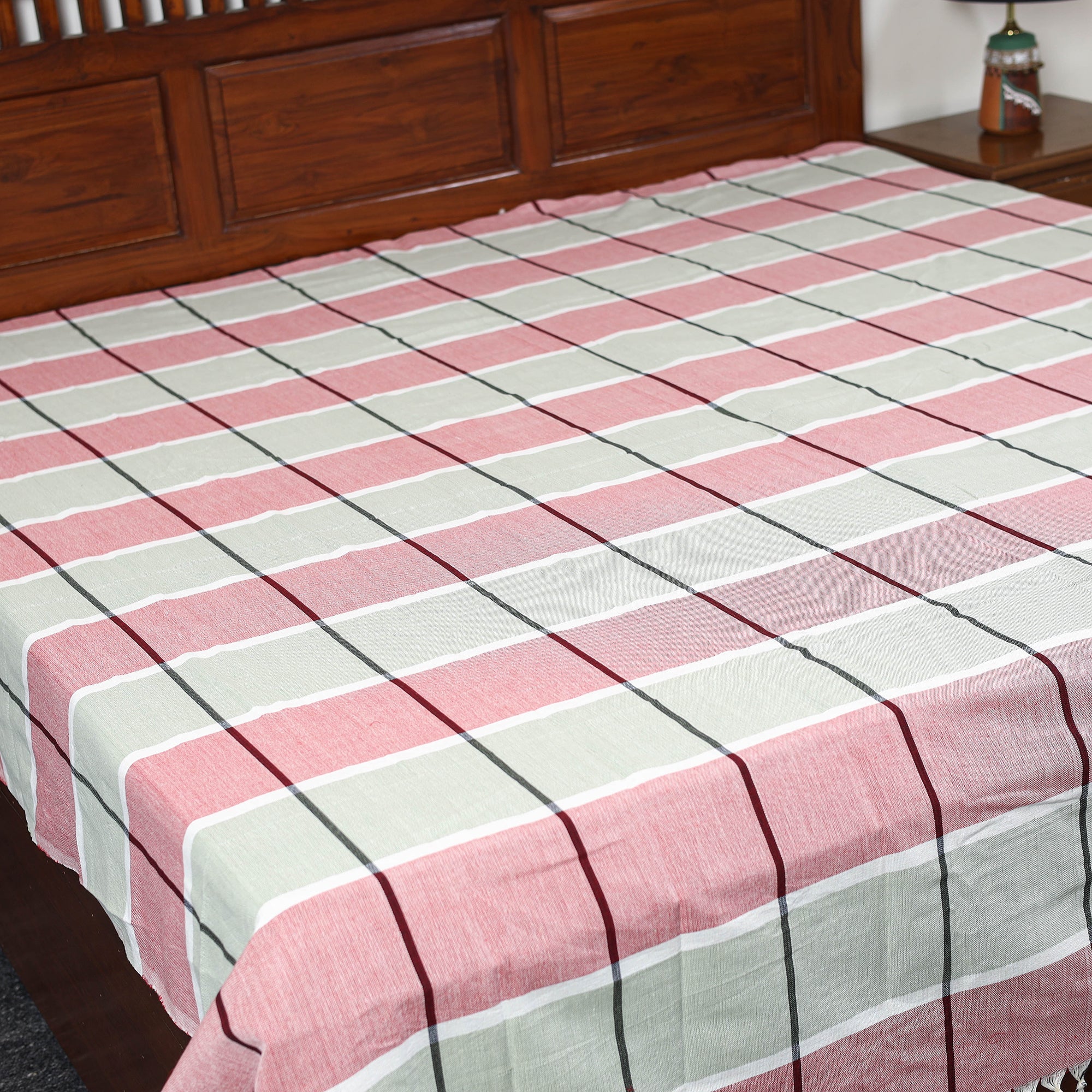 Buy Multicolor Pure Handloom Double Cotton Bed Sheet