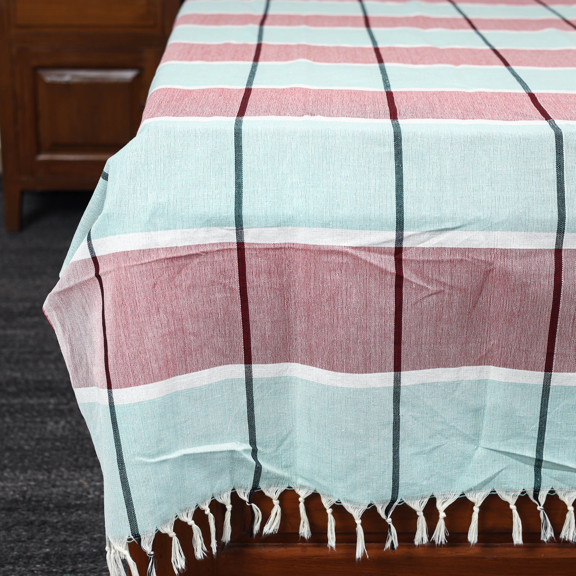 Buy Multicolor Pure Handloom Double Cotton Bed Sheet