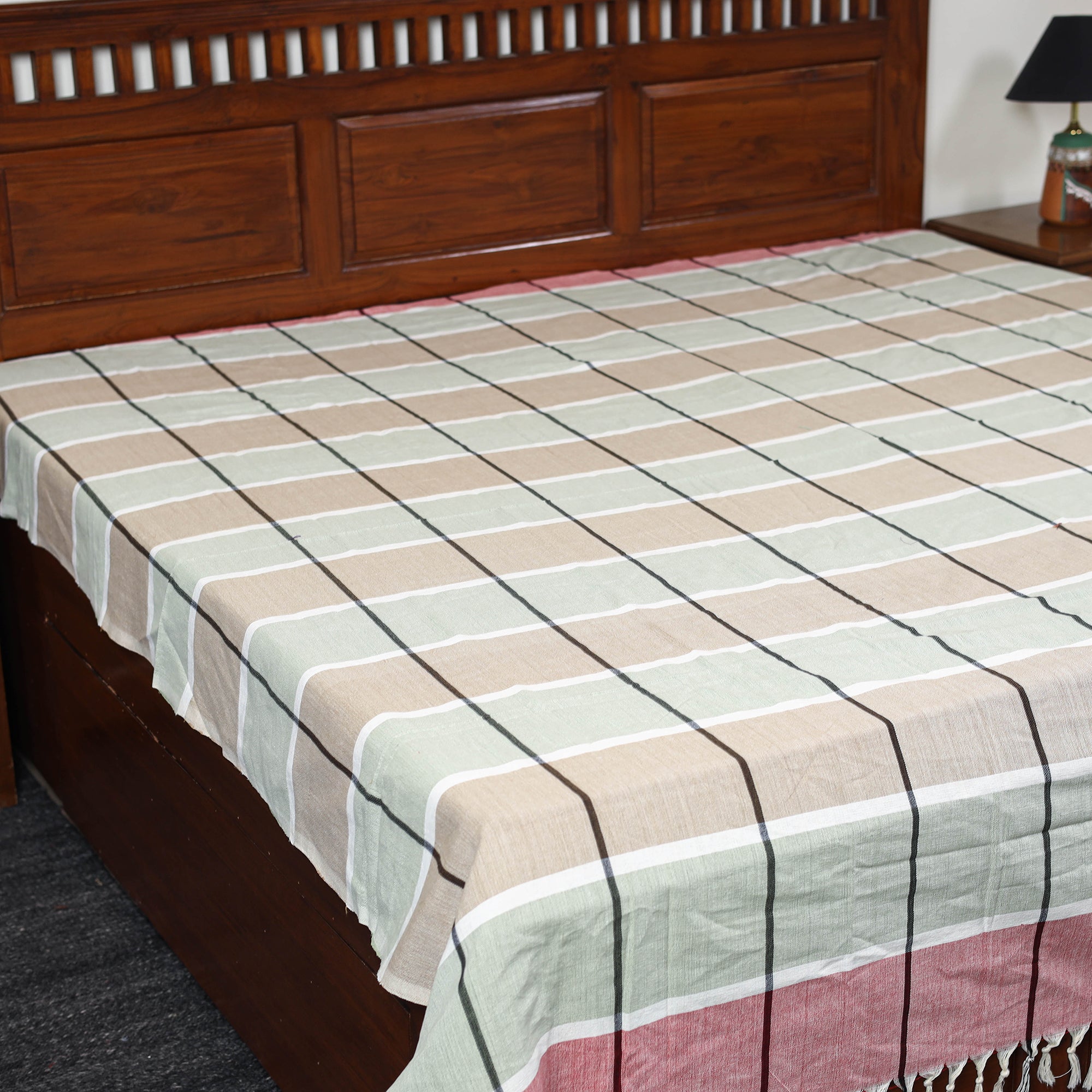 Buy Pure Handloom Double Cotton Bed Sheet 