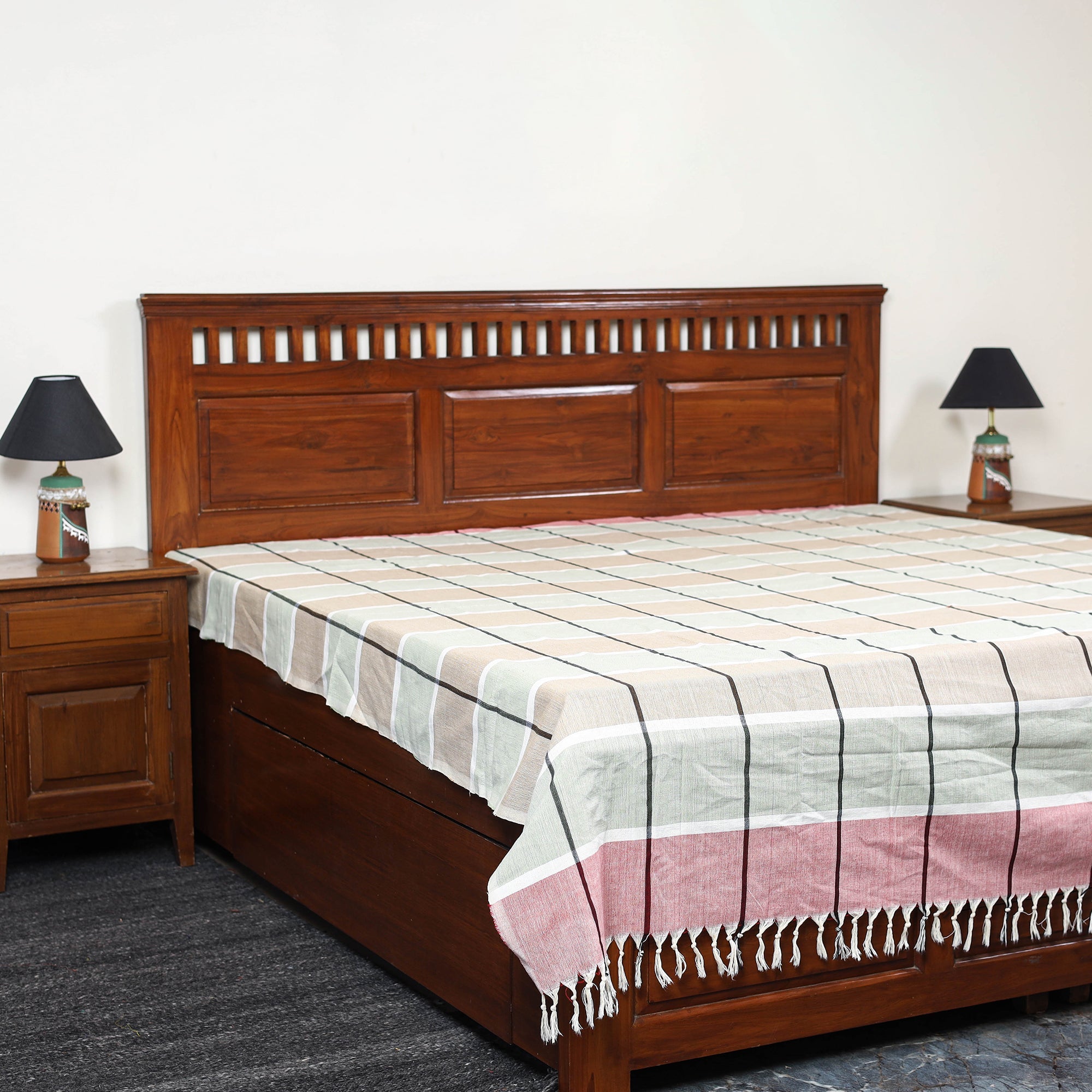 Buy Pure Handloom Double Cotton Bed Sheet 