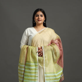  Multicolor Handwoven Kota Doria Silk Cotton Dupatta