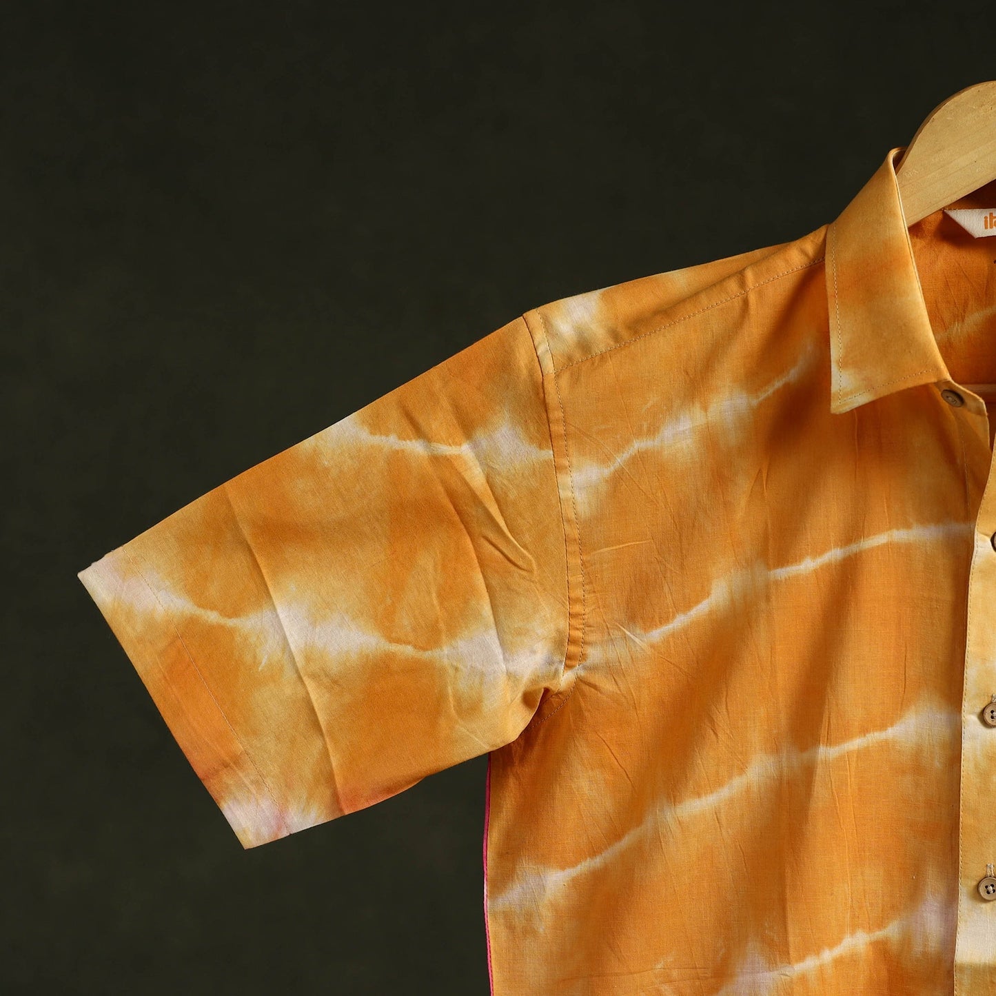 Pure mul cotton half sleeve tie-dye men shibori shirt 01