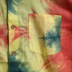 Pure mul cotton half sleeve tie-dye men shibori shirt 06