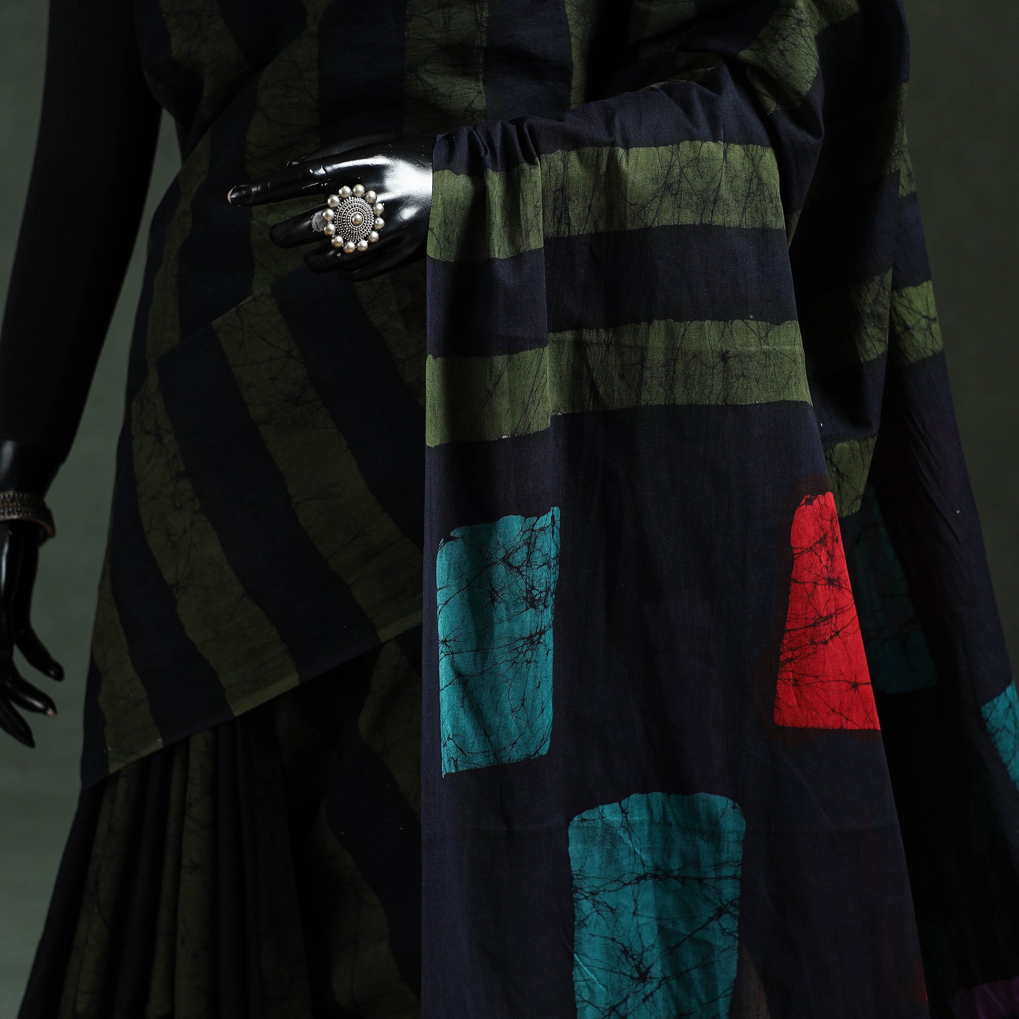 Pure mul cotton hand block batik print saree 18