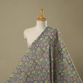 Multicolor - Pure Mul Cotton Hand Block Sanganeri Print Fabric 24