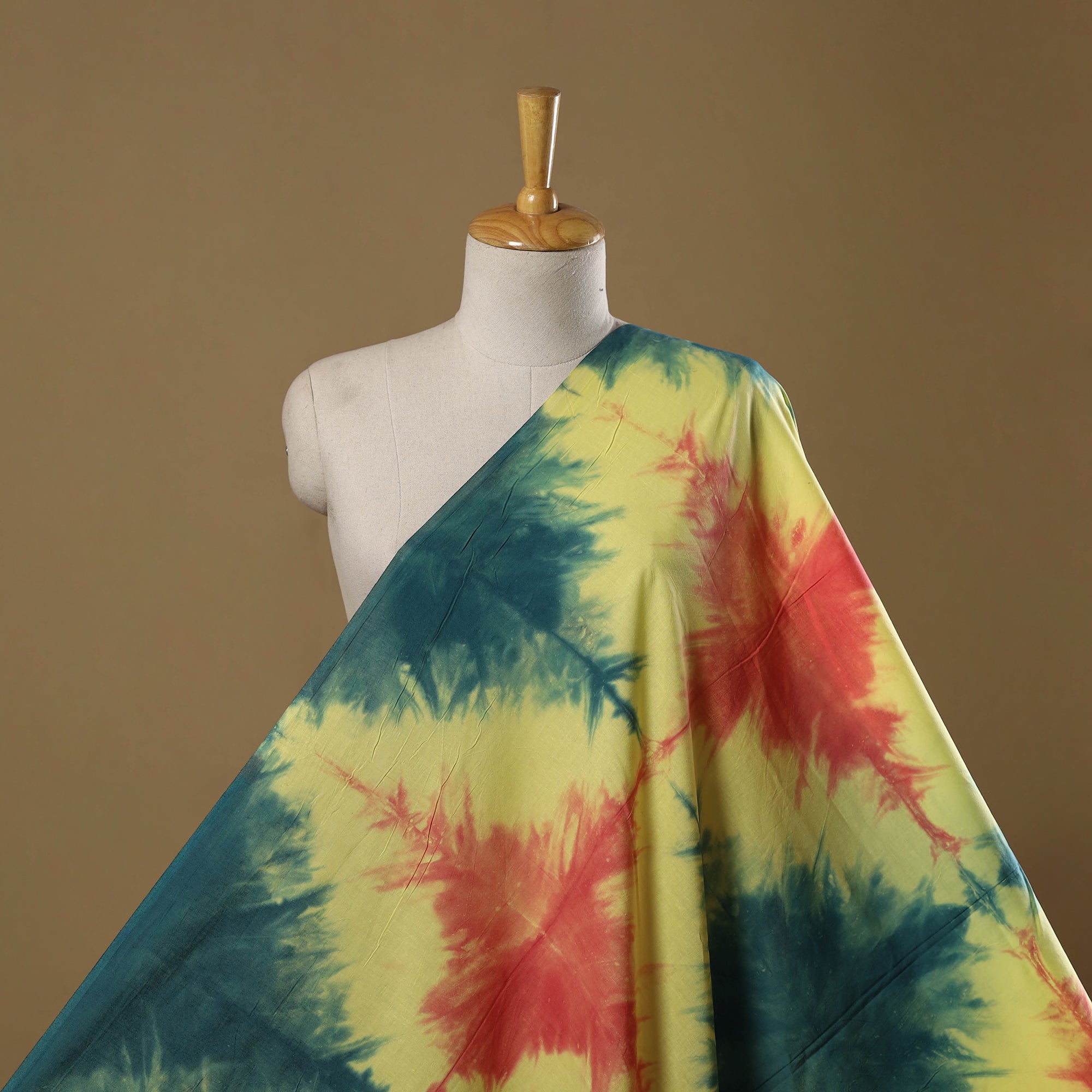 Pure mul cotton tie-dye shibori fabric 12 - handcrafted