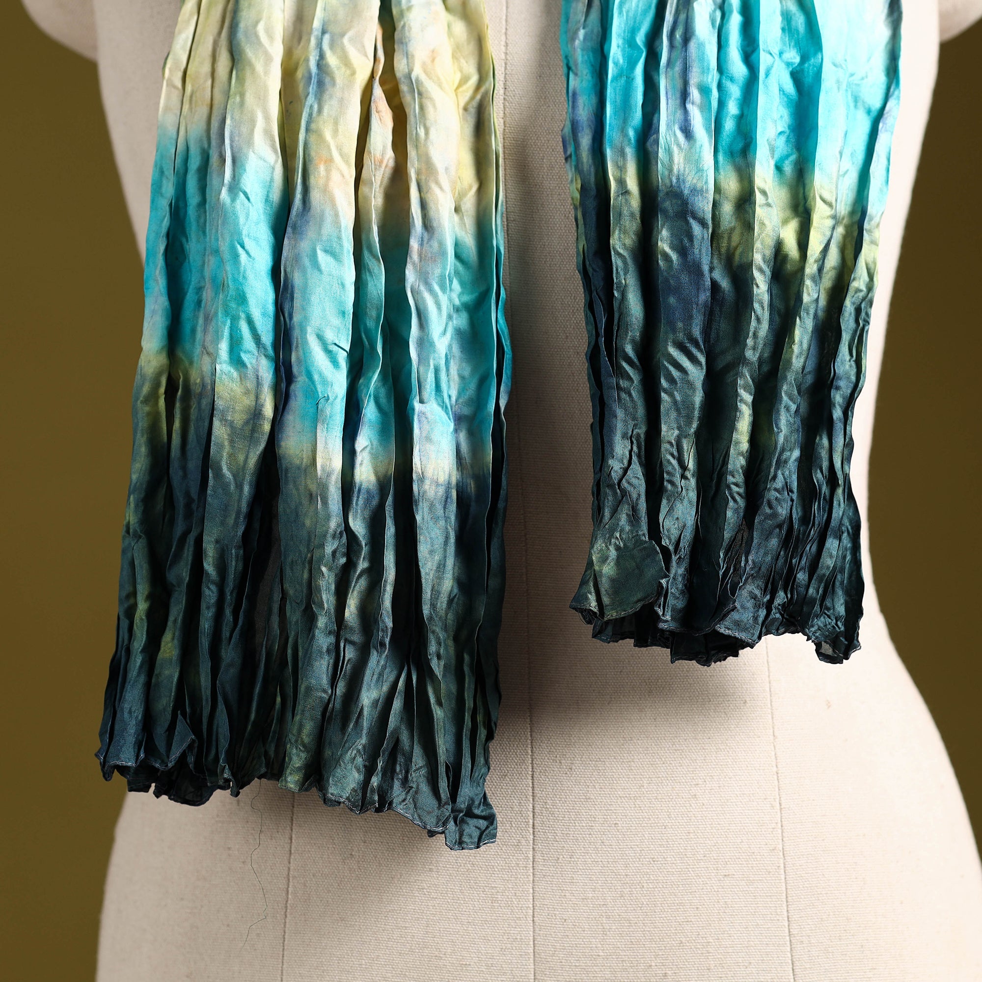 Multicolor - pure silk tie-dye shibori stole 101