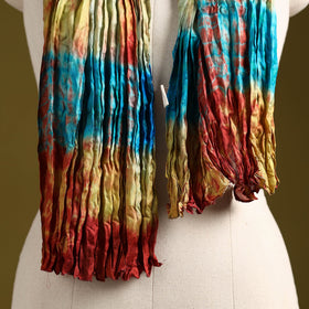 Multicolor - pure silk tie-dye shibori stole 102