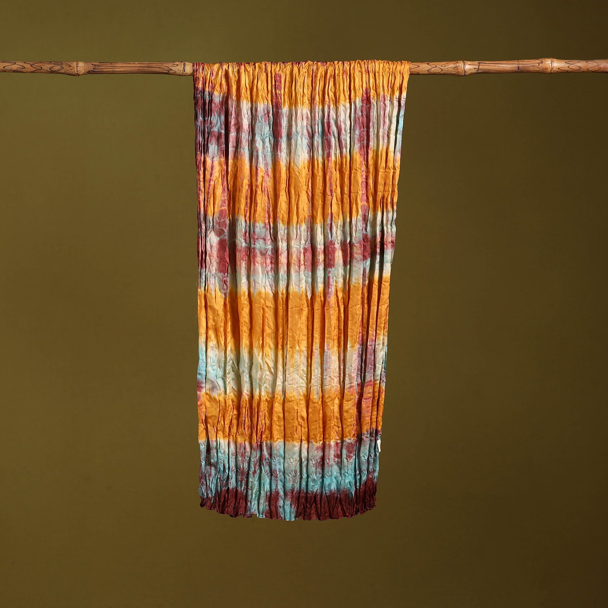 Multicolor - pure silk tie-dye shibori stole 103