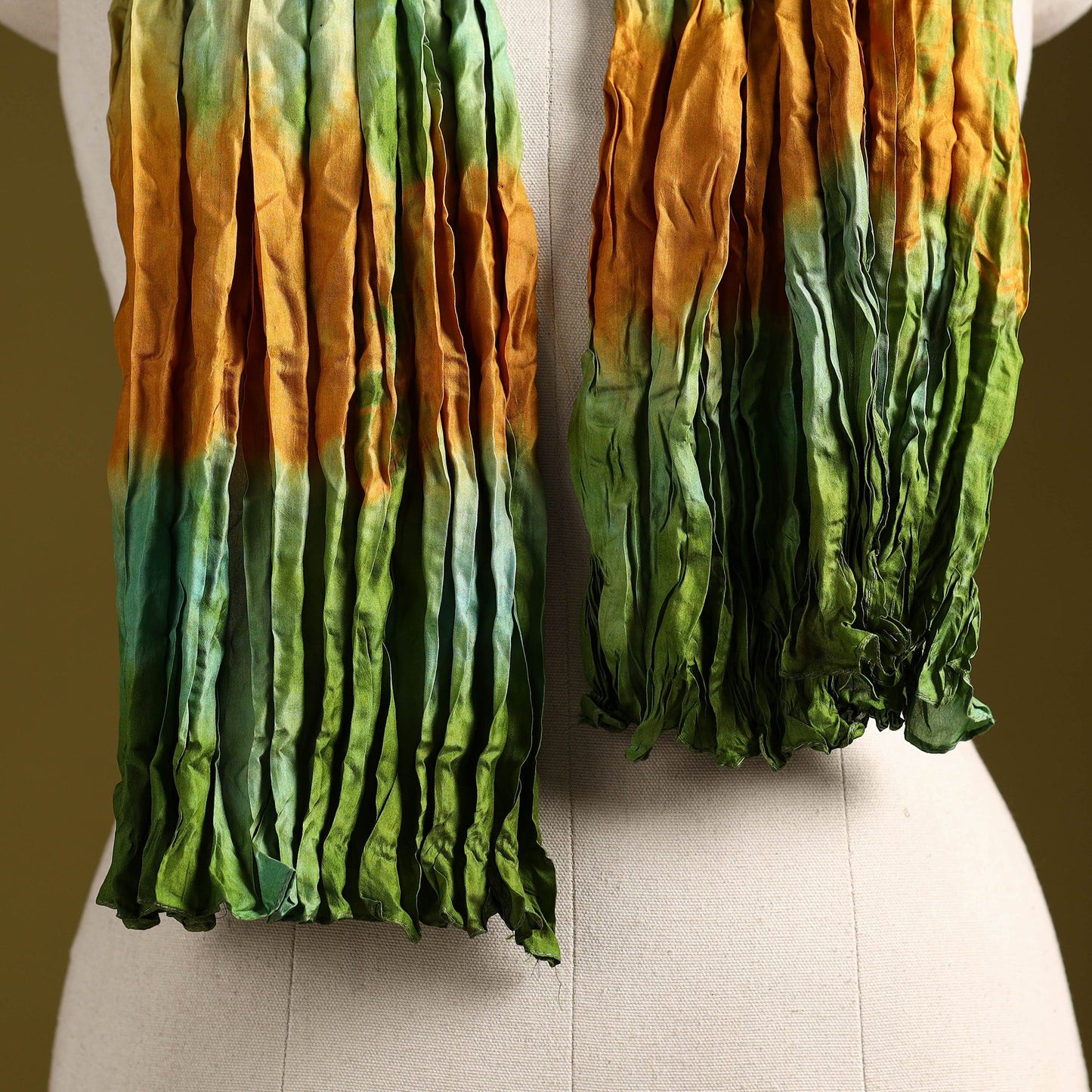 Multicolor - pure silk tie-dye shibori stole 104