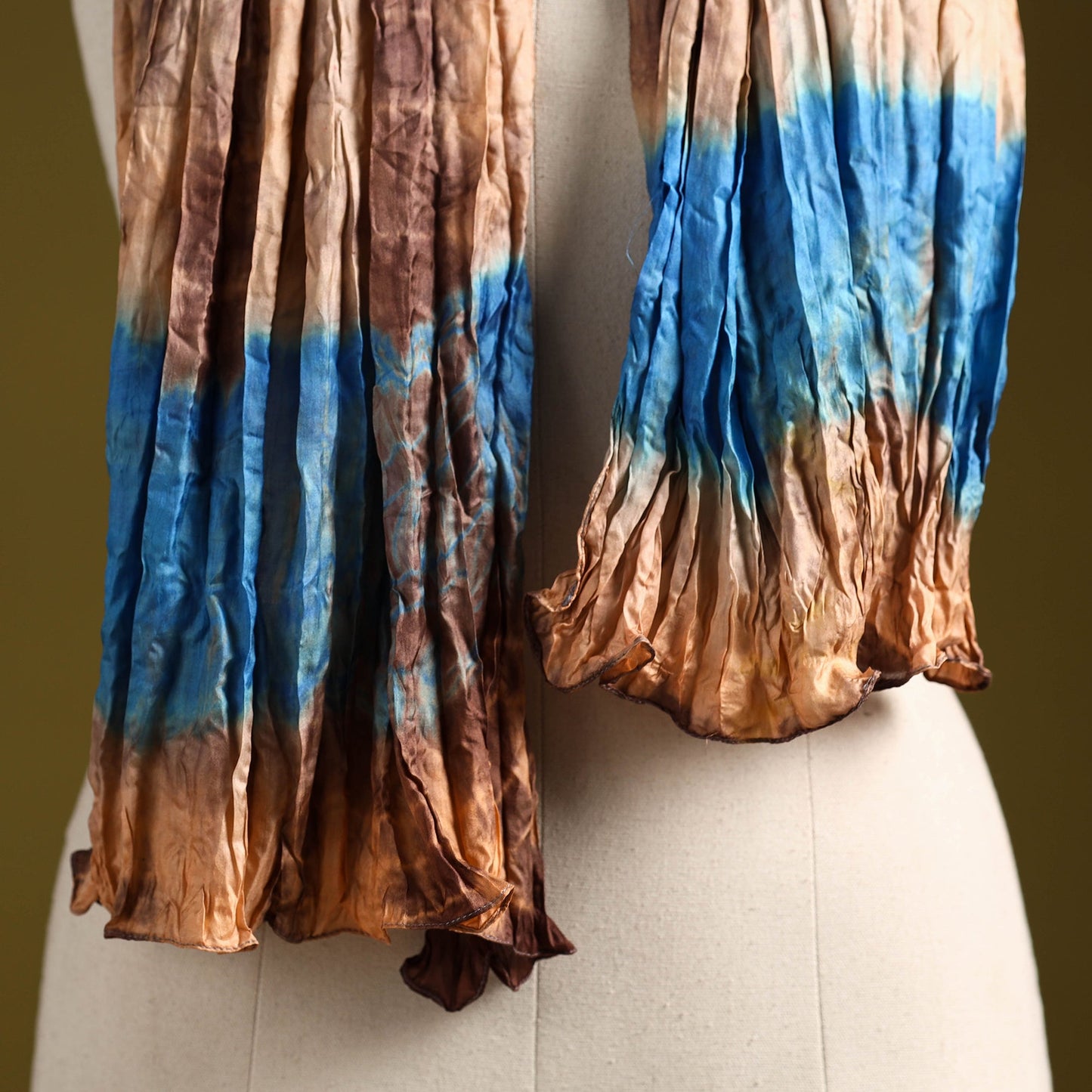 Multicolor - pure silk tie-dye shibori stole 106