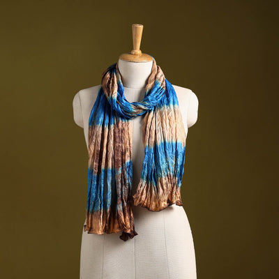 Multicolor - pure silk tie-dye shibori stole 106