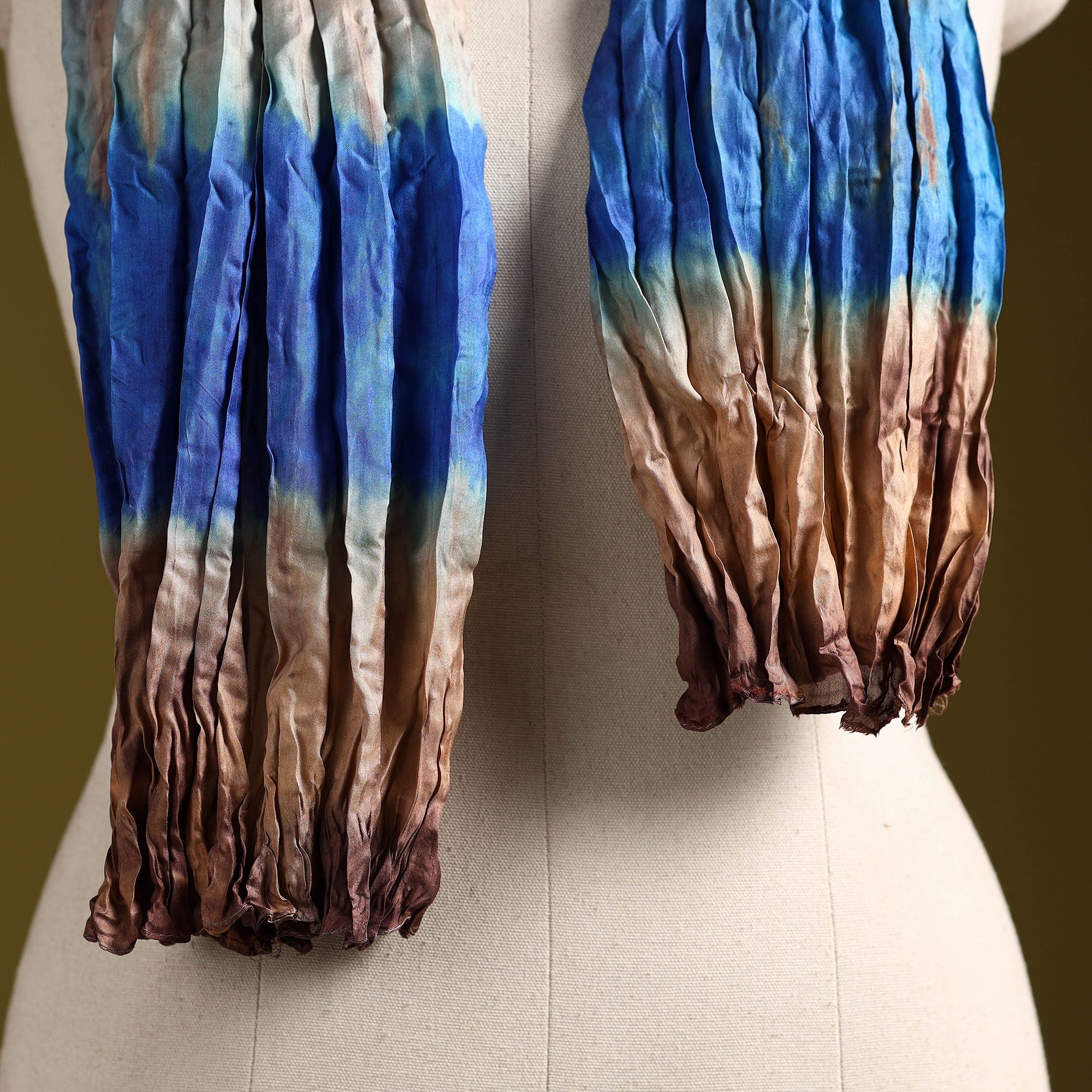 Multicolor - pure silk tie-dye shibori stole 108