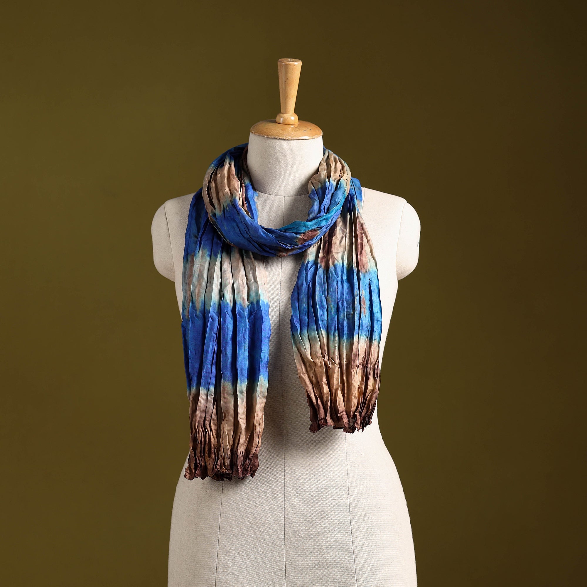 Multicolor - pure silk tie-dye shibori stole 108