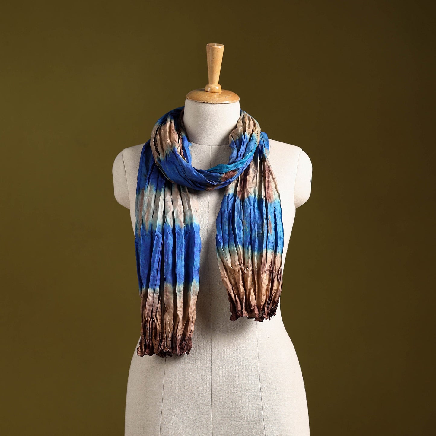 Multicolor - pure silk tie-dye shibori stole 108