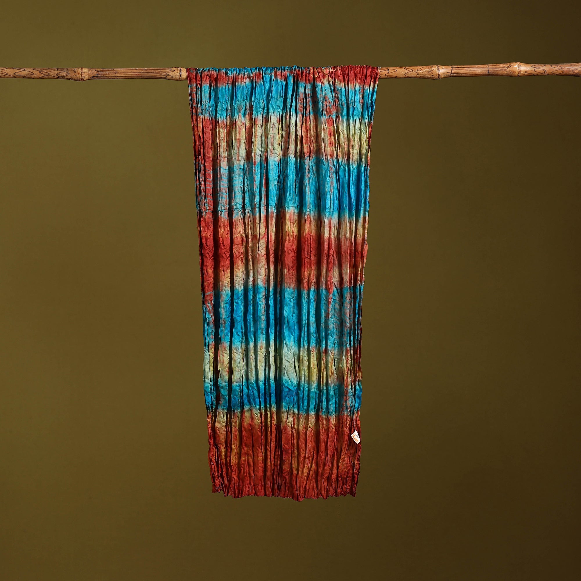 Multicolor - pure silk tie-dye shibori stole 110