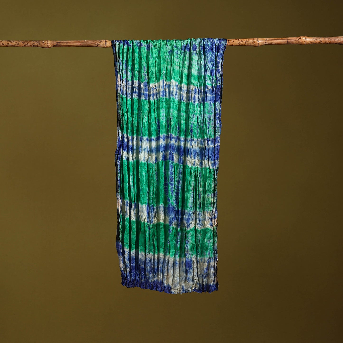 Multicolor - pure silk tie-dye shibori stole 113