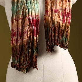 Multicolor - pure silk tie-dye shibori stole 114