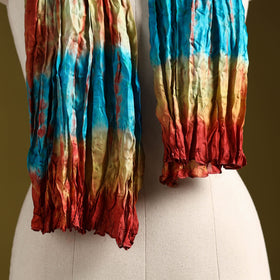 Multicolor - pure silk tie-dye shibori stole 115