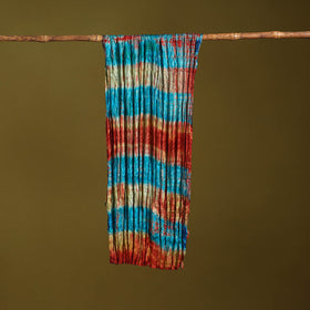 Multicolor - pure silk tie-dye shibori stole 115