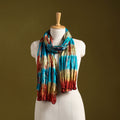 Multicolor - pure silk tie-dye shibori stole 115