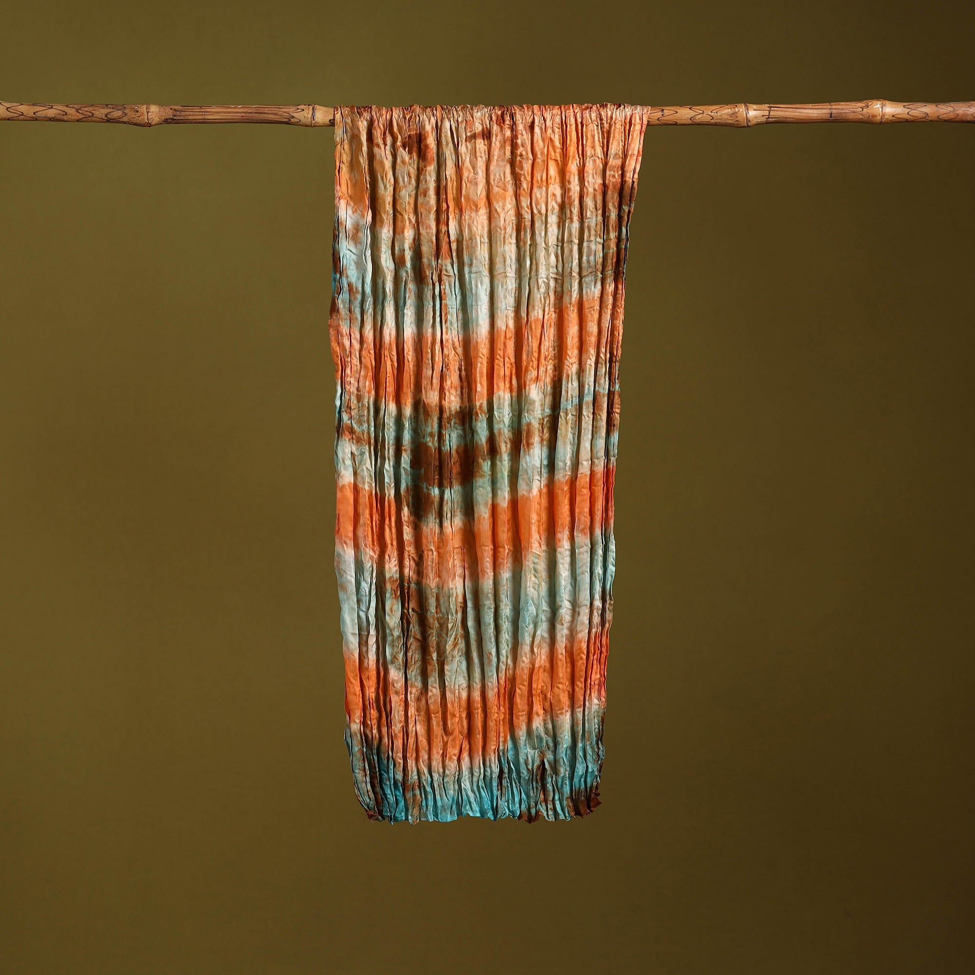 Multicolor - pure silk tie-dye shibori stole 116