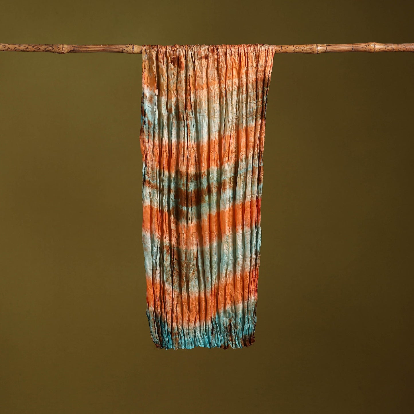 Multicolor - pure silk tie-dye shibori stole 116