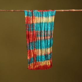 Multicolor - pure silk tie-dye shibori stole 117