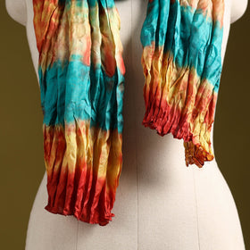 Multicolor - pure silk tie-dye shibori stole 117