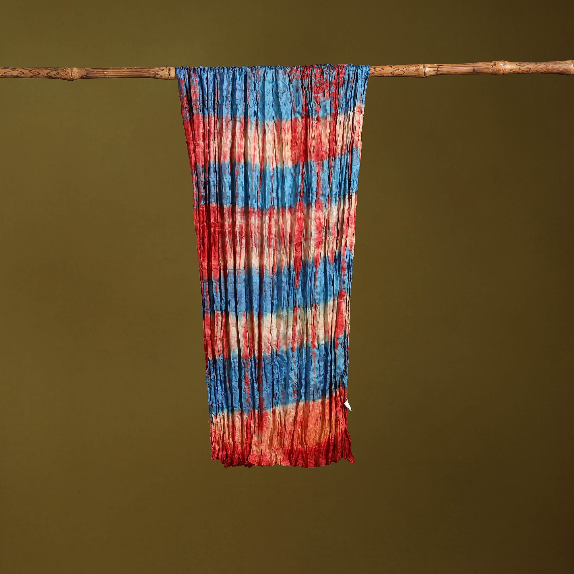 Multicolor - pure silk tie-dye shibori stole 119