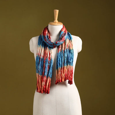 Multicolor - pure silk tie-dye shibori stole 119