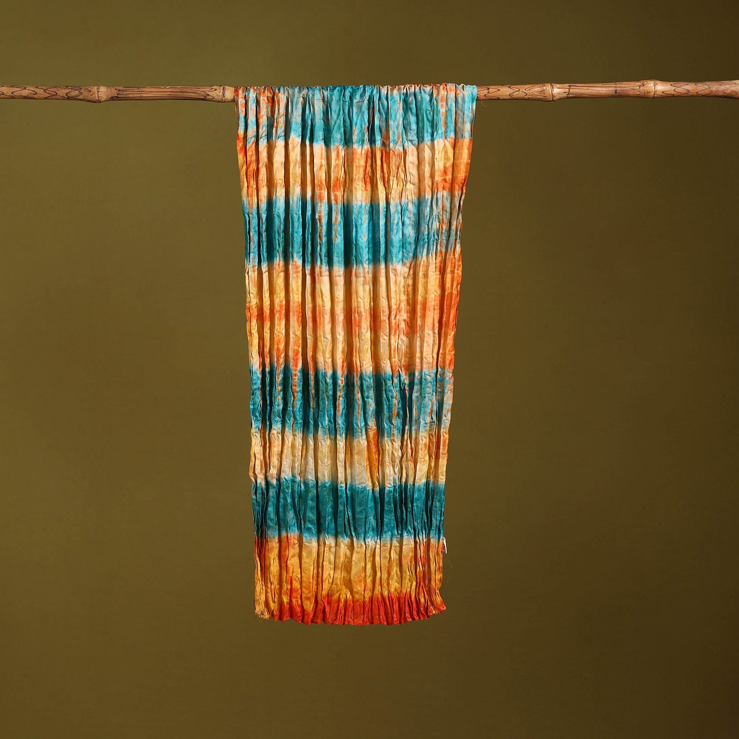 Multicolor - pure silk tie-dye shibori stole 120