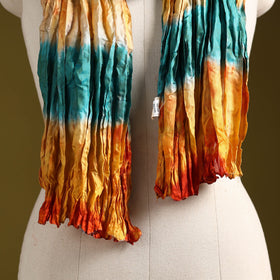 Multicolor - pure silk tie-dye shibori stole 120
