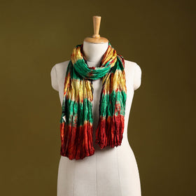 Multicolor - pure silk tie-dye shibori stole 121