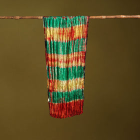 Multicolor - pure silk tie-dye shibori stole 121