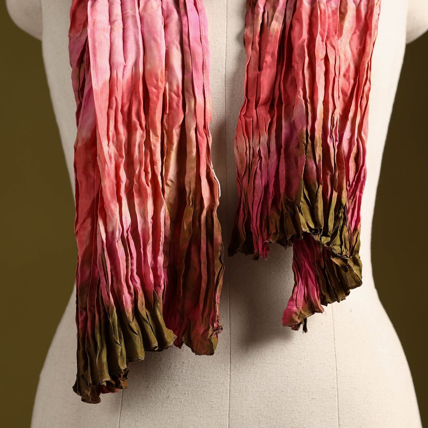 Multicolor - pure silk tie-dye shibori stole 122