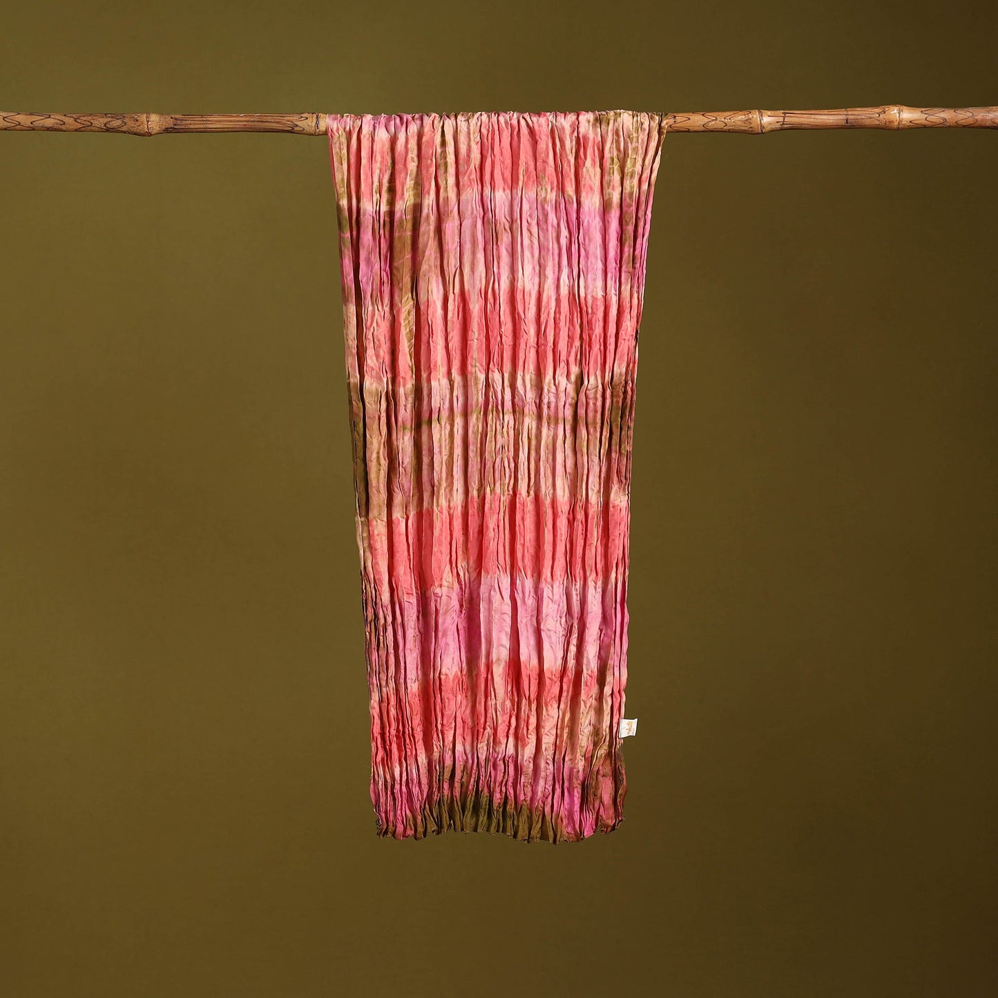 Multicolor - pure silk tie-dye shibori stole 122