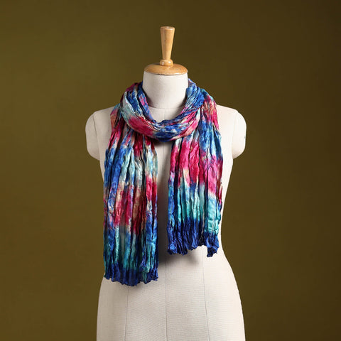 Multicolor - pure silk tie-dye shibori stole 123