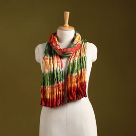 Multicolor - pure silk tie-dye shibori stole 124