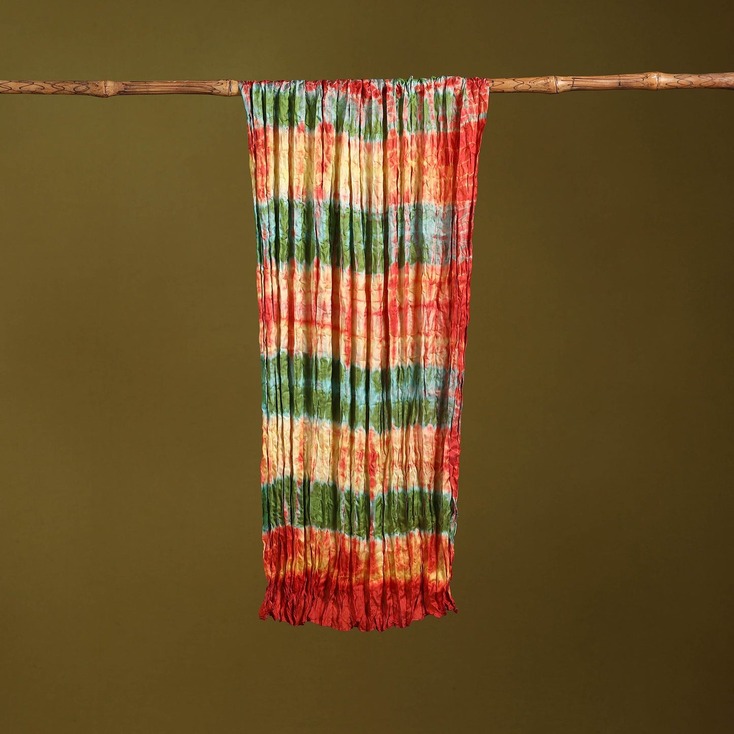 Multicolor - pure silk tie-dye shibori stole 124