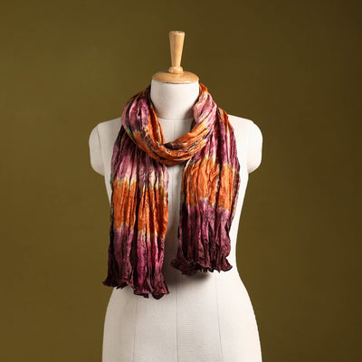 Multicolor - pure silk tie-dye shibori stole 127