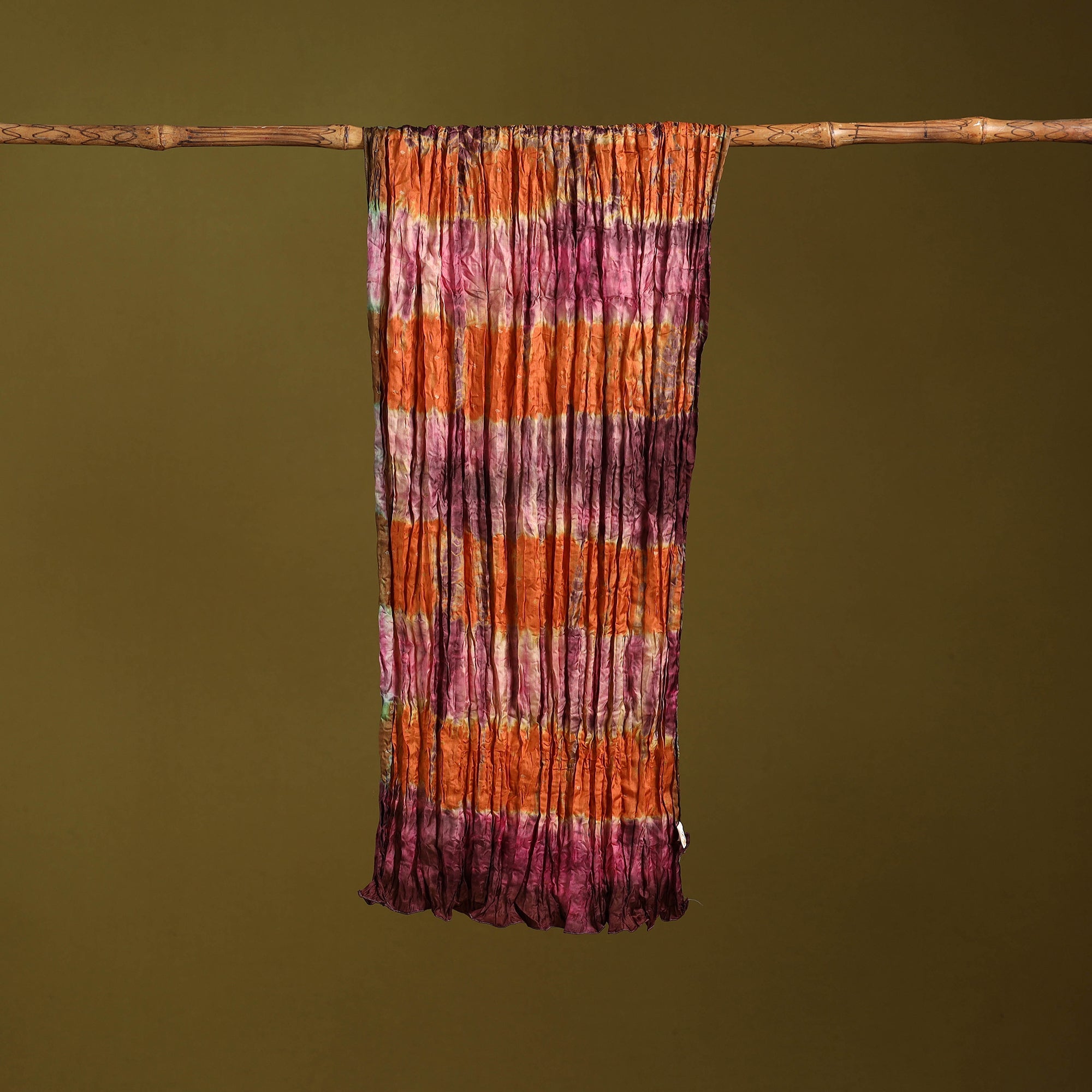 Multicolor - pure silk tie-dye shibori stole 127