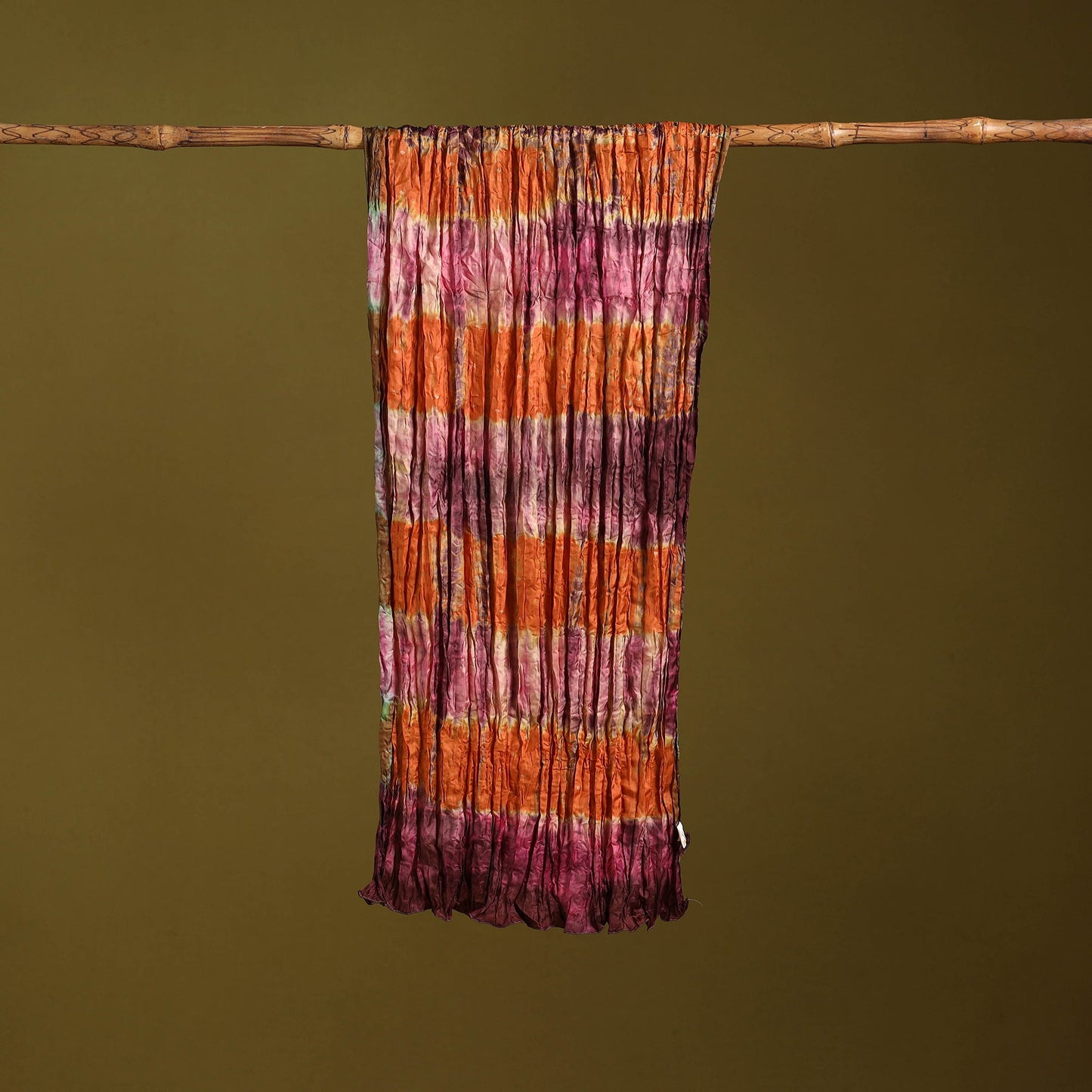 Multicolor - pure silk tie-dye shibori stole 127