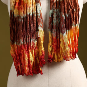 Multicolor - pure silk tie-dye shibori stole 128